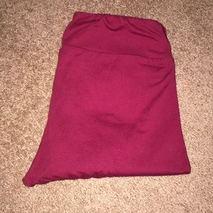 Burgundy, OS, LuLaRoe Leggings